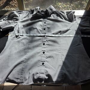 Apt. 9 Women's Gray Striped Short Sleeve Top